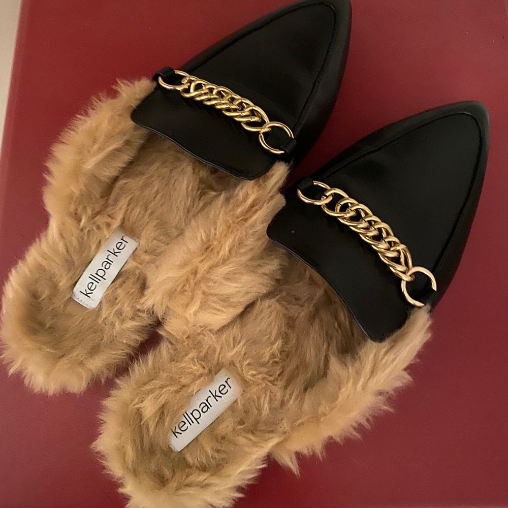 Kell Parker vegan fur chain mule